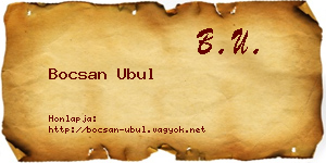 Bocsan Ubul névjegykártya